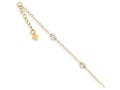 FJC Finejewelers 9 Inch 14 kt Two Tone Gold Oval Chain With Wavy Circles W/ 1in Ext Anklet