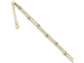FJC Finejewelers 9 Inch 14 kt Two Tone Gold 2 Stand Spiga Mirror Beads W/ 1in Ext Anklet