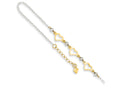 FJC Finejewelers 9 Inch 14 kt Two Tone Gold Oval Link W/ bright-cut Beads and Heart W/1in Ext Anklet