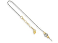 FJC Finejewelers 9 Inch 14k White Gold Ropa Two-tone bright-cut Bead W/ 1in Ext Anklet