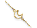 FJC Finejewelers 10 Inch 14k Gold Textured And Polished Moon W/ 1in. Ext. Anklet