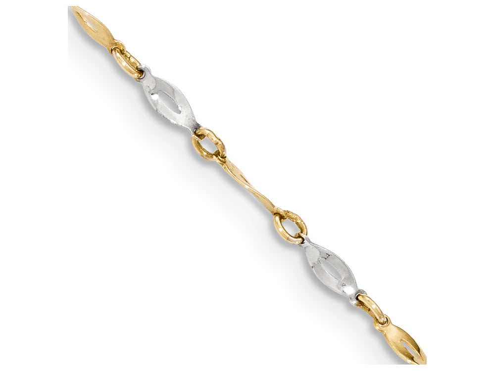 FJC Finejewelers 10 Inch 14 kt Two Tone Gold Polished W/ 1 Ext. Anklet