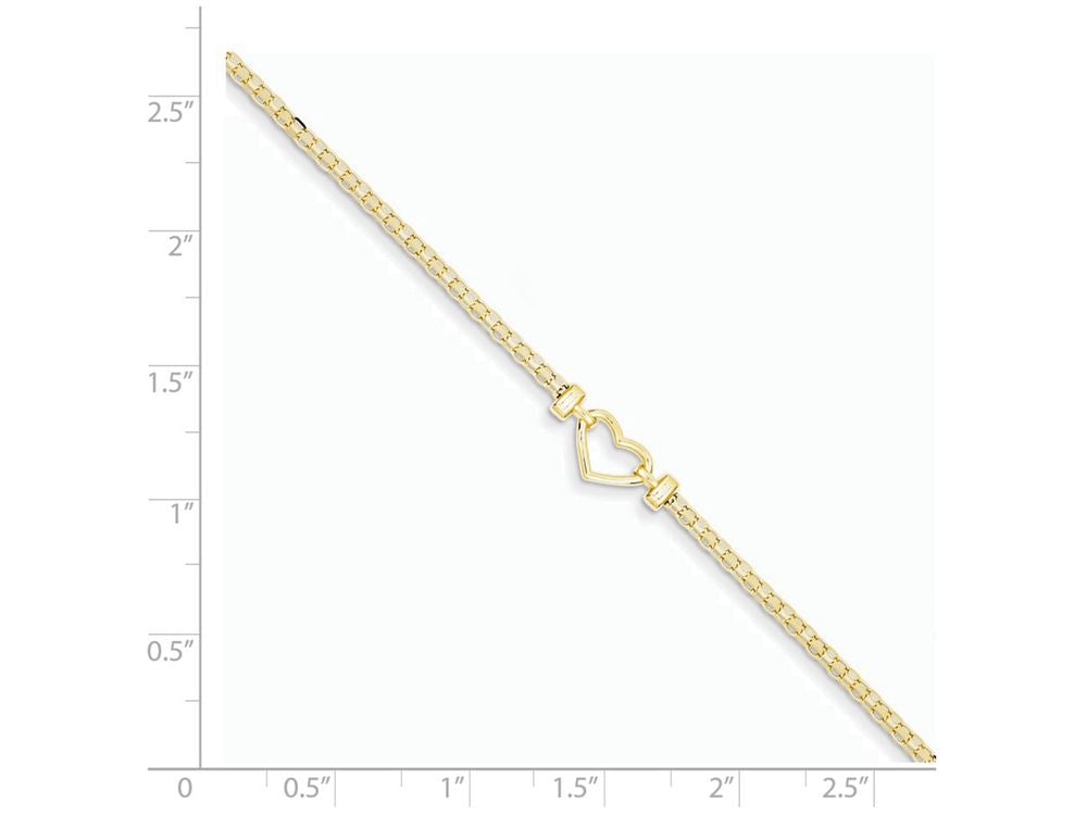FJC Finejewelers 10 Inch 14k Yellow Gold Polished Open-heart Anklet