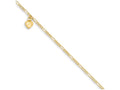 FJC Finejewelers 10 Inch 14k Yellow Gold Figaro Link With Dangling Heart Anklet