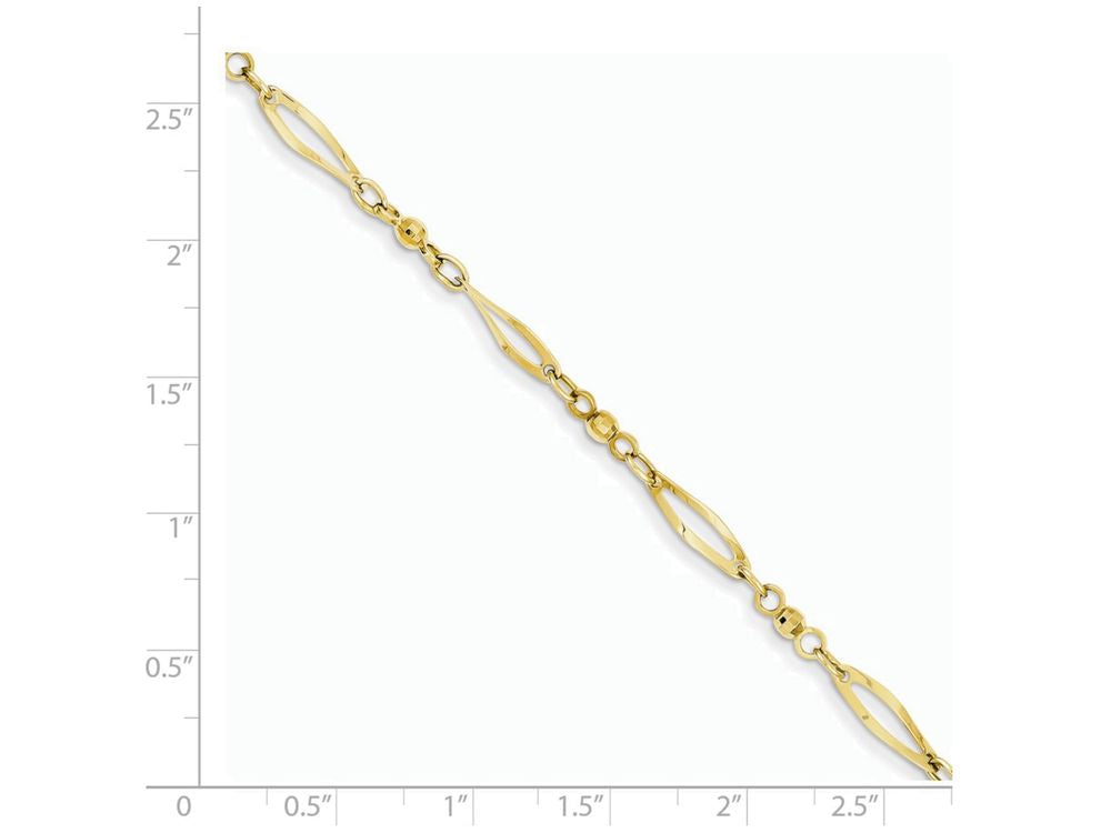 FJC Finejewelers 9 Inch 14k Yellow Gold Polished and bright-cut Anklet (Smaller Ankles)