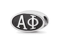 LogoArt Sterling Silver 12.25mm Alpha Phi Oval Letters Bead Charm
