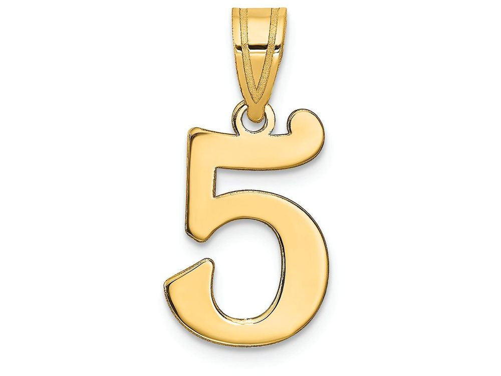 FJC Finejewelers 14k Yellow Gold Polished Number 5 Charm