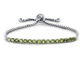 FJC Finejewelers Sterling Silver Slider Chain Adjustable Bracelet with 16 Round Peridot Stones