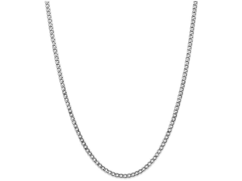 FJC Finejewelers 18 Inch 14k White Gold 3.35mm Semi-solid Curb Link Chain Necklace