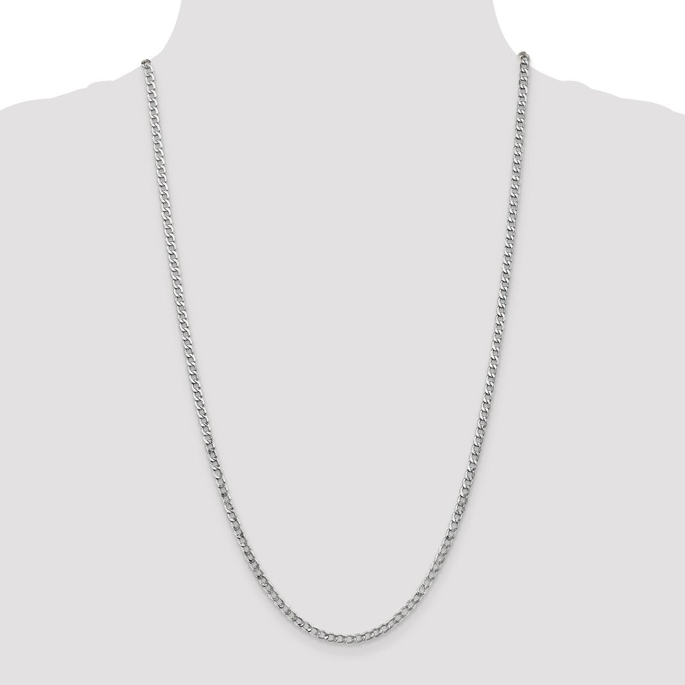 FJC Finejewelers 7 Inch 14k White Gold 3.35mm Semi-solid Curb Link Chain Bracelet