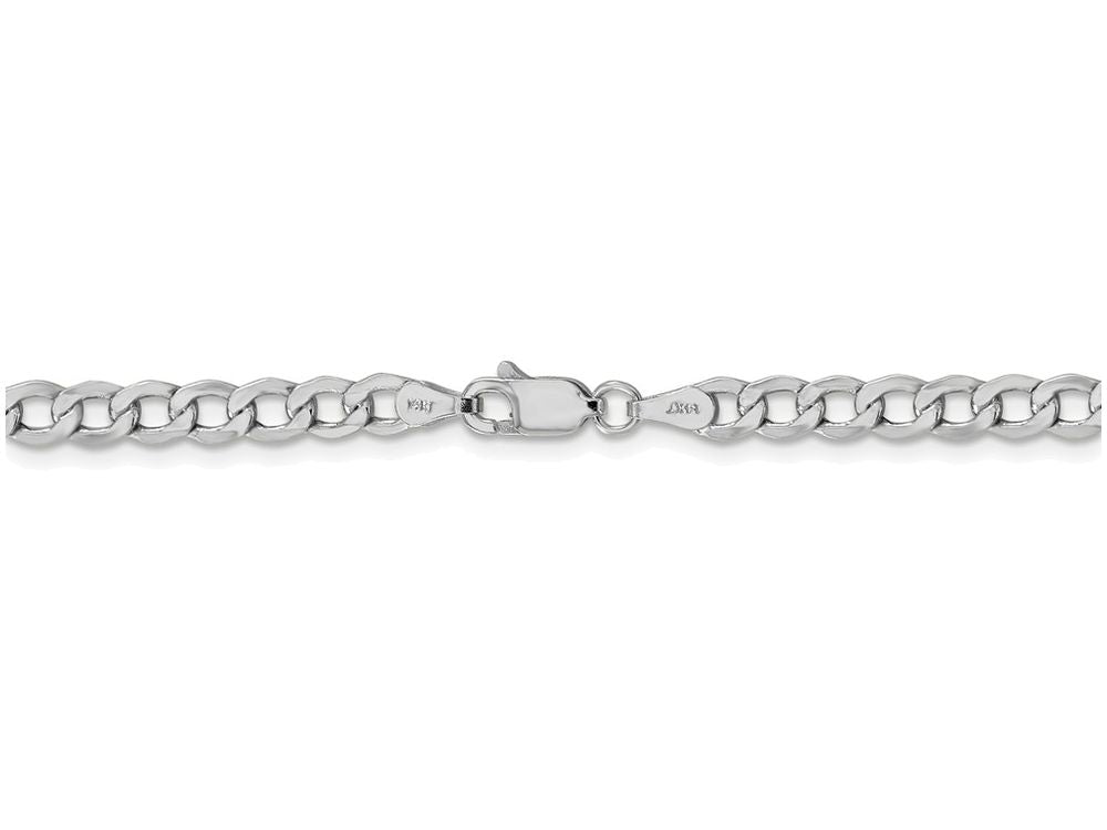 FJC Finejewelers 18 Inch 14k White Gold 4.3mm Semi-solid Curb Link Chain Necklace