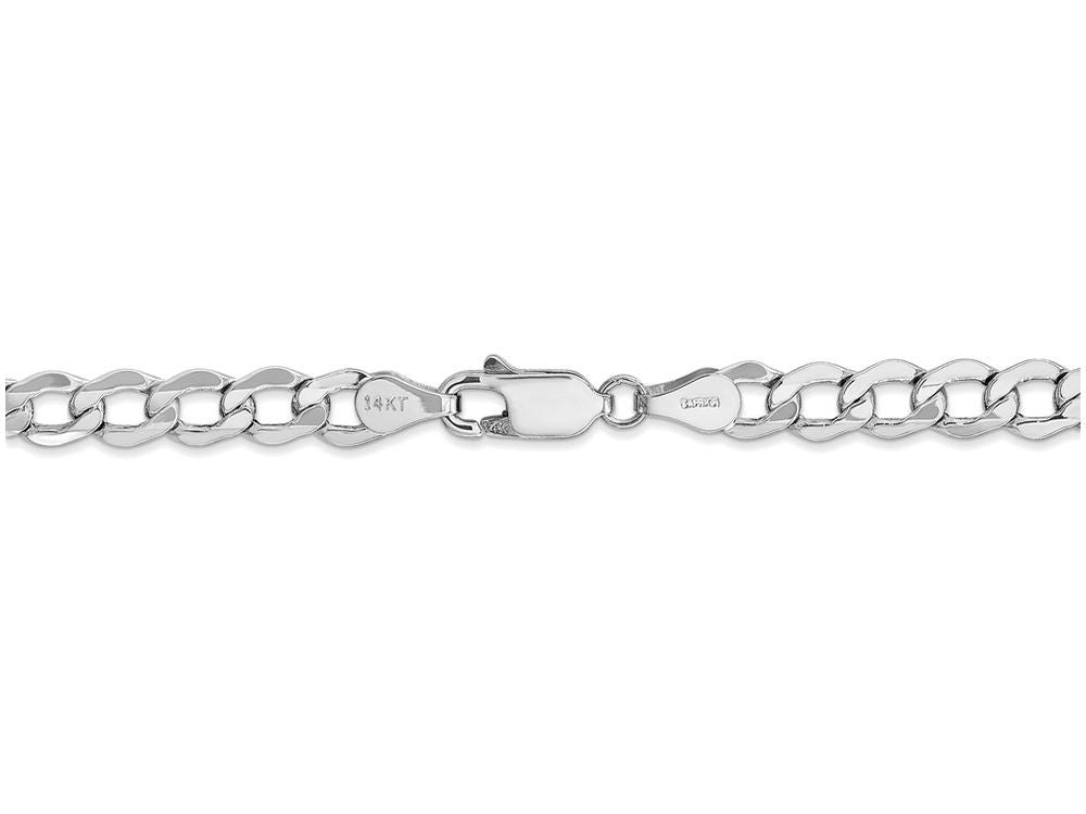 FJC Finejewelers 24 Inch 14k White Gold 5.25mm Semi-solid Curb Link Chain Necklace