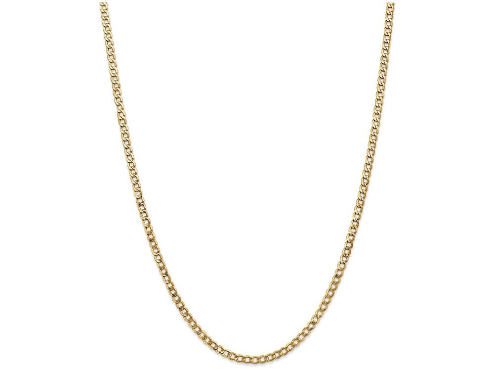 FJC Finejewelers 24 Inch 14k Yellow Gold 3.35mm Semi-solid Curb Link Chain Necklace