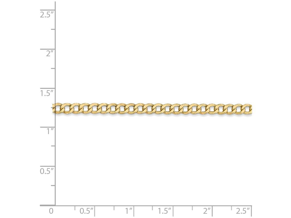 FJC Finejewelers 7 Inch 14k Yellow Gold 3.35mm Semi-solid Curb Link Chain Bracelet