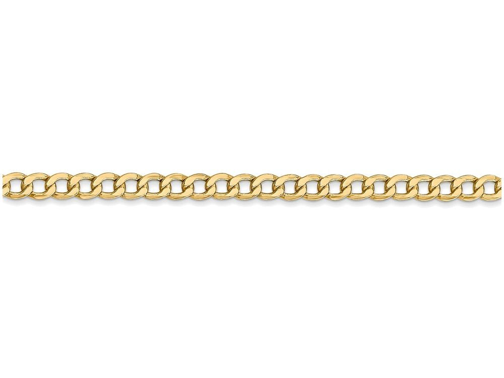 FJC Finejewelers 8 Inch 14k Yellow Gold 3.35mm Semi-solid Curb Link Chain Bracelet