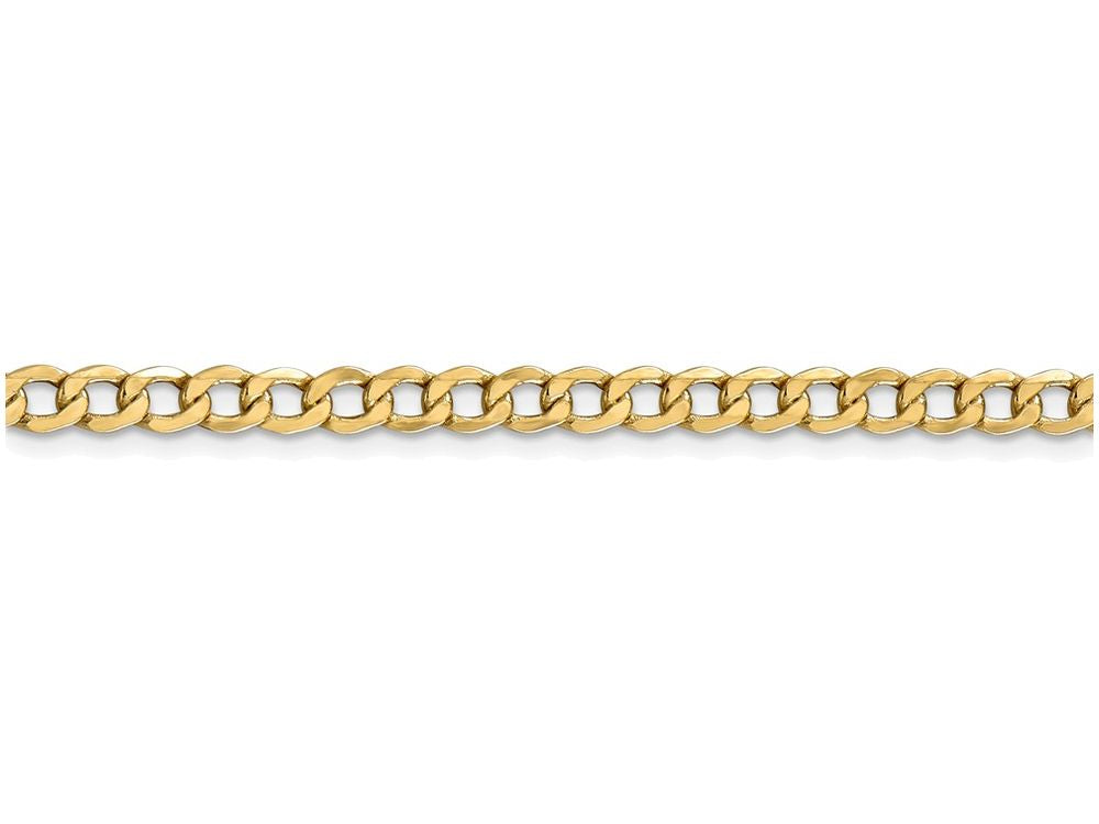 FJC Finejewelers 7 Inch 14k Yellow Gold 4.3mm Semi-solid Curb Link Chain Bracelet