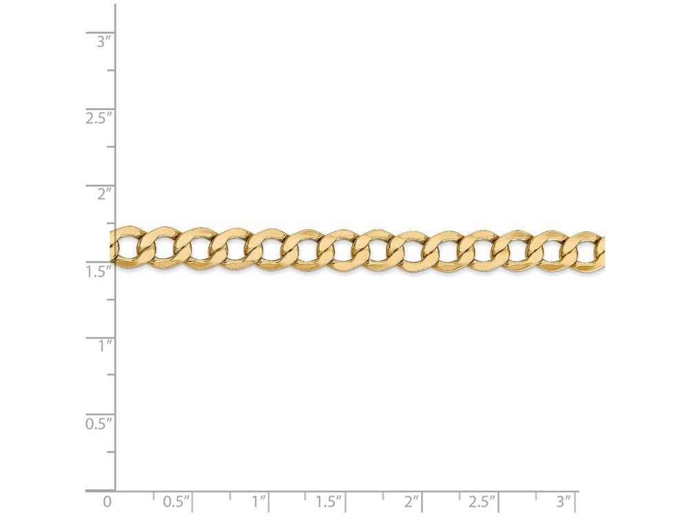 FJC Finejewelers 24 Inch 14k Yellow Gold 6.0mm Semi-solid Curb Link Chain Necklace