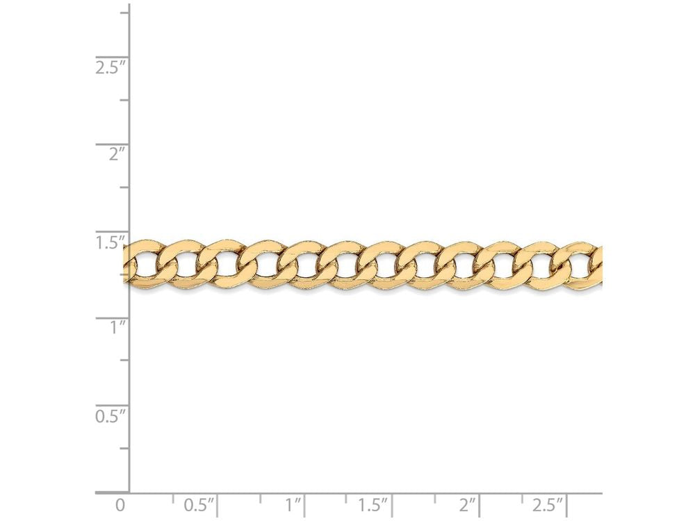 FJC Finejewelers 18 Inch 14k Yellow Gold 7.0mm Semi-solid Curb Link Chain Necklace
