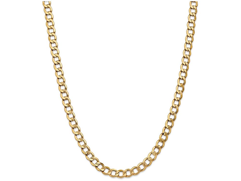 FJC Finejewelers 7 Inch 14k Yellow Gold 7.0mm Semi-solid Curb Link Chain Bracelet
