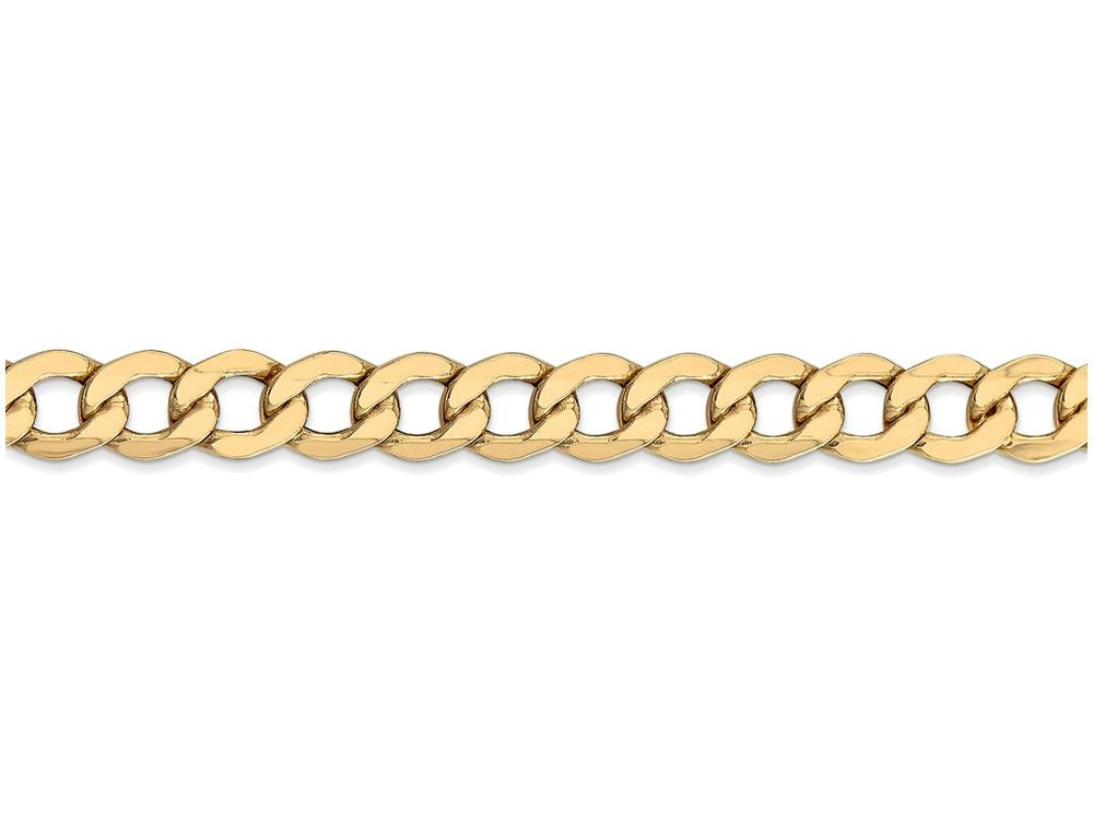 FJC Finejewelers 9 Inch 14k Yellow Gold 7.0mm Semi-solid Curb Link Chain Ankle Bracelet (Smaller Ankles)