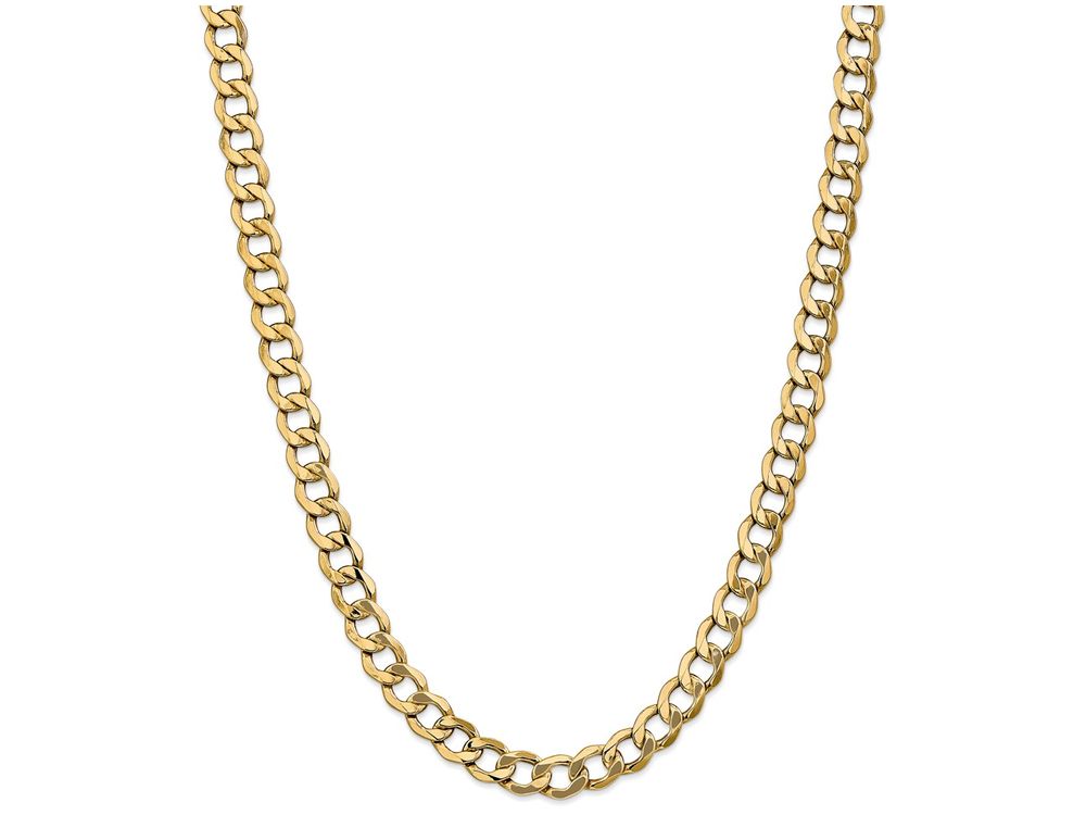 FJC Finejewelers 18 Inch 14k Yellow Gold 8.0mm Semi-solid Curb Link Chain Necklace