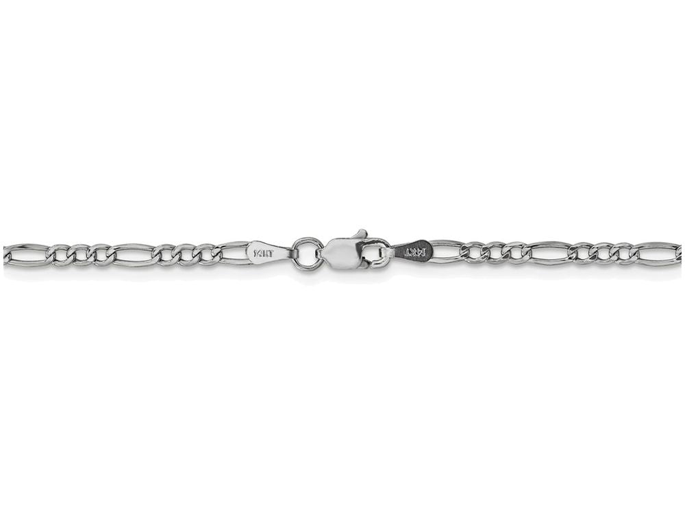 FJC Finejewelers 24 Inch 14k 2.5mm White Gold Figaro Hollow Chain Necklace