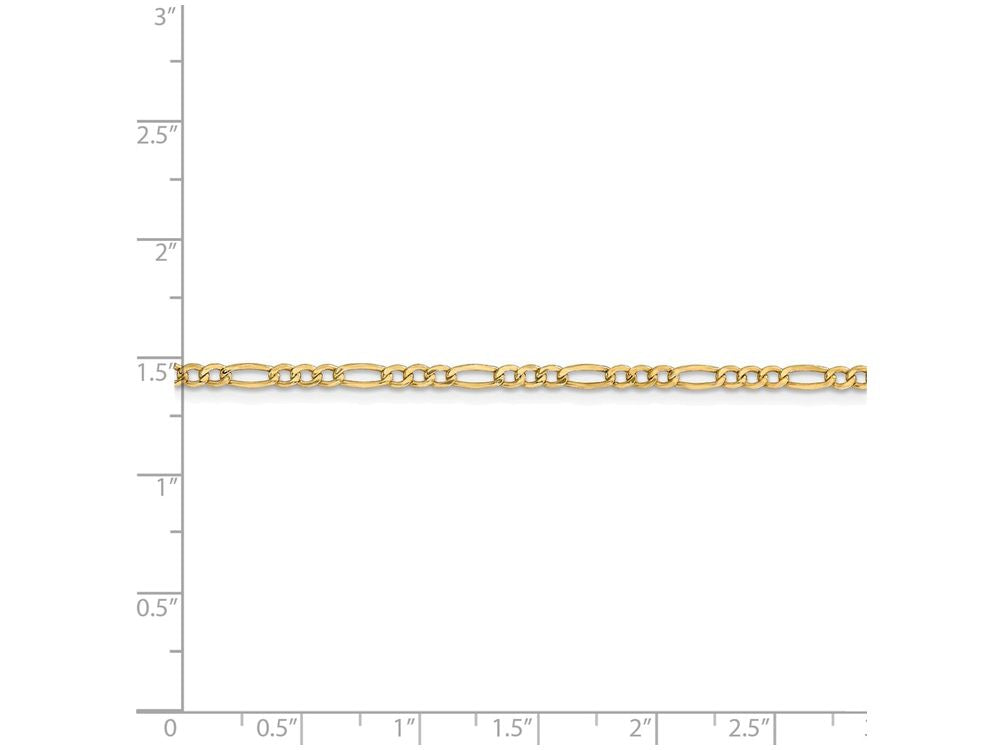 FJC Finejewelers 16 Inch 14k Yellow Gold 2.5mm Hollow Figaro Chain Necklace