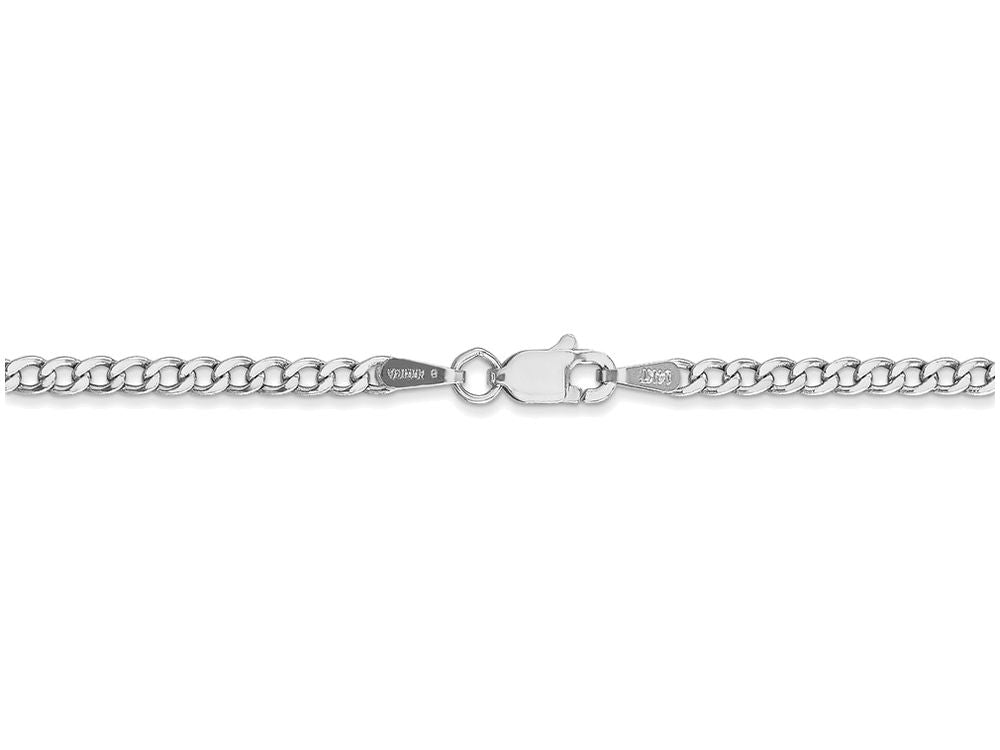 FJC Finejewelers 18 Inch 14k White Gold 2.5mm Semi-solid Curb Link Chain Necklace