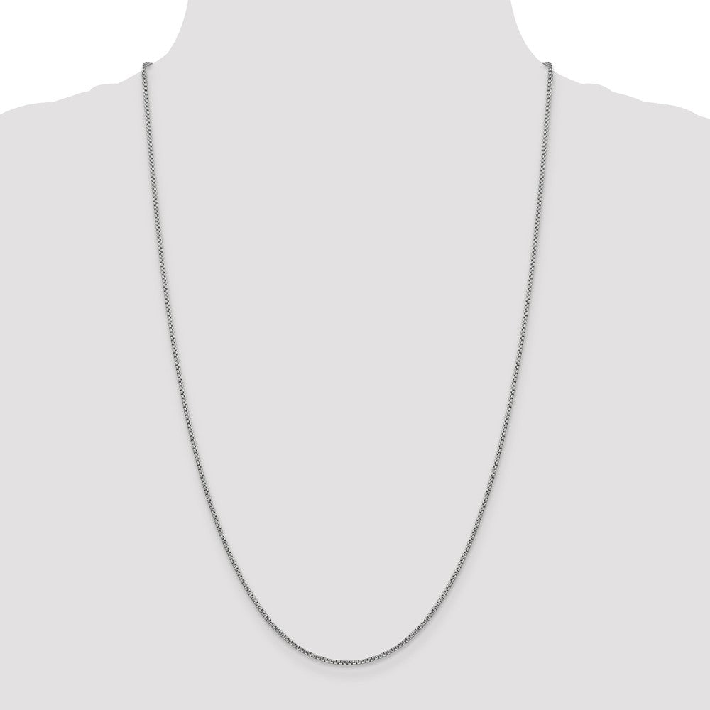 FJC Finejewelers 14k White Gold 1.5mm Hollow Round Box Chain Bracelet