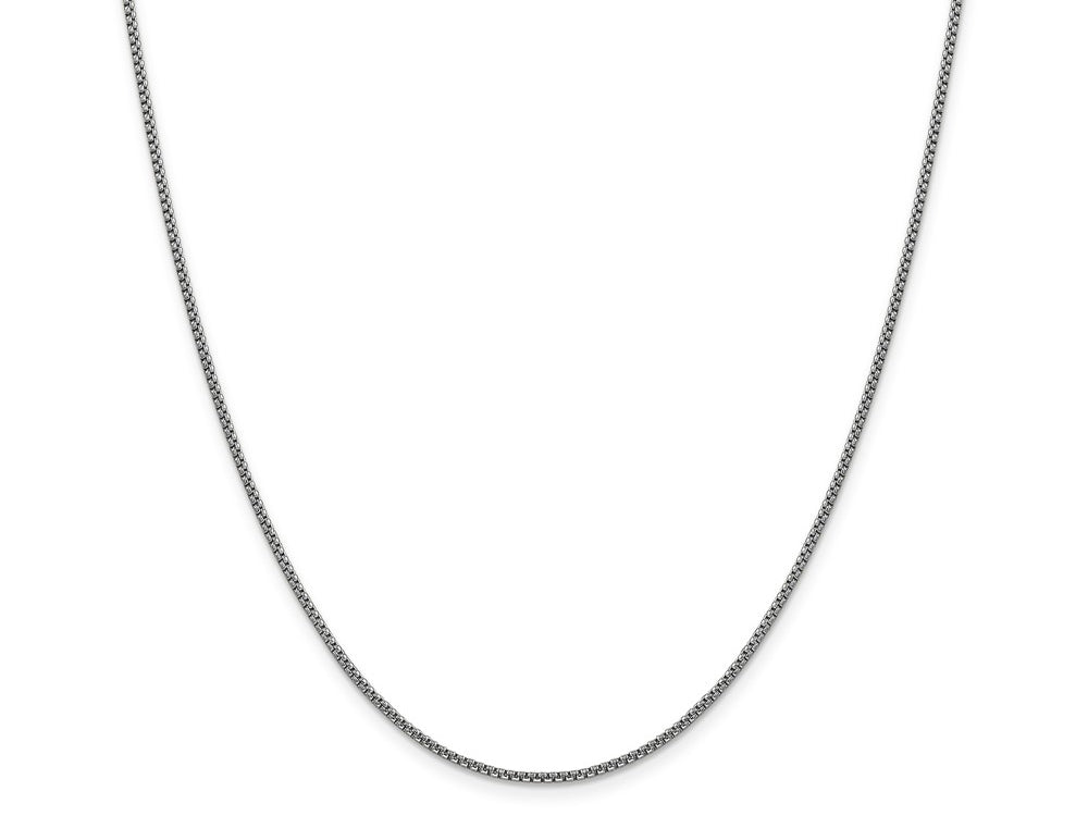 FJC Finejewelers 14k White Gold 1.5mm Hollow Round Box Chain Bracelet