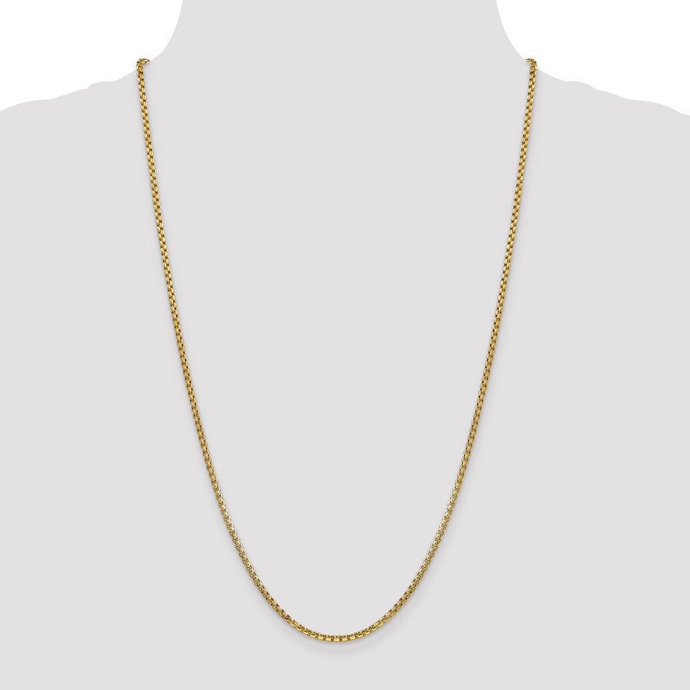 FJC Finejewelers 14 kt Yellow Gold 2.45mm Hollow Round Box Chain Bracelet