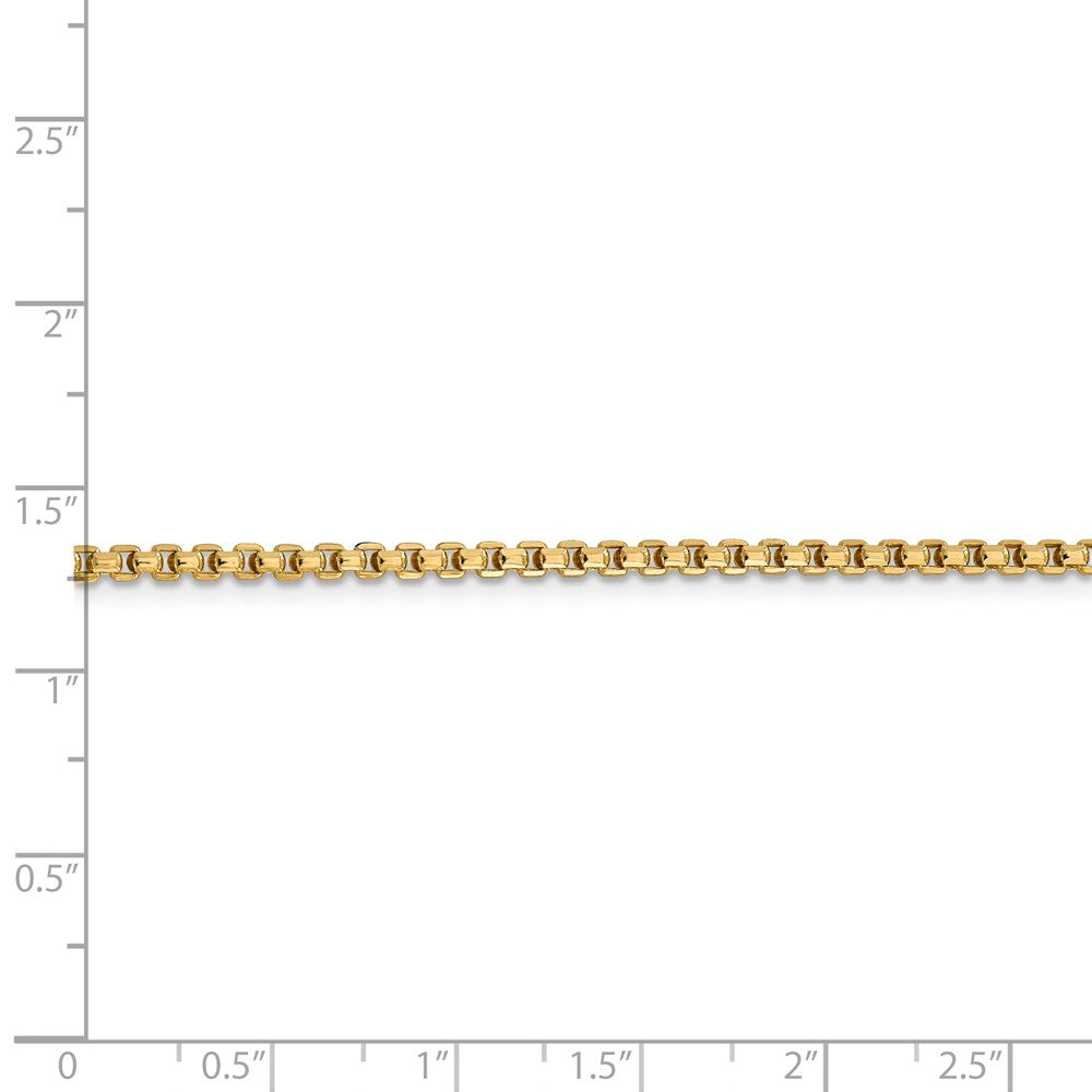 FJC Finejewelers 14 kt Yellow Gold 2.45mm Hollow Round Box Chain Bracelet