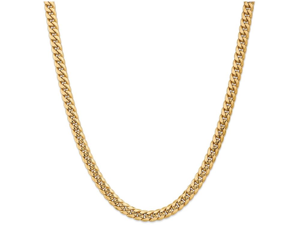 FJC Finejewelers 7 Inch 14k Yellow Gold Hollow Miami Cuban Chain Bracelet