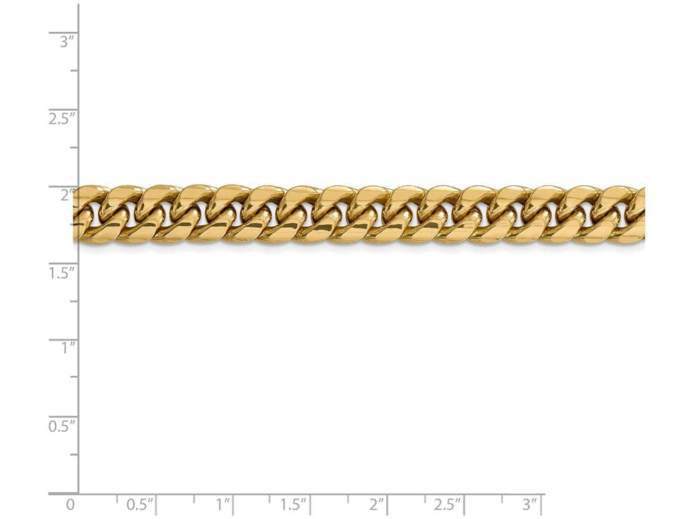 FJC Finejewelers 8 Inch 14k Yellow Gold Hollow Miami Cuban Chain Bracelet