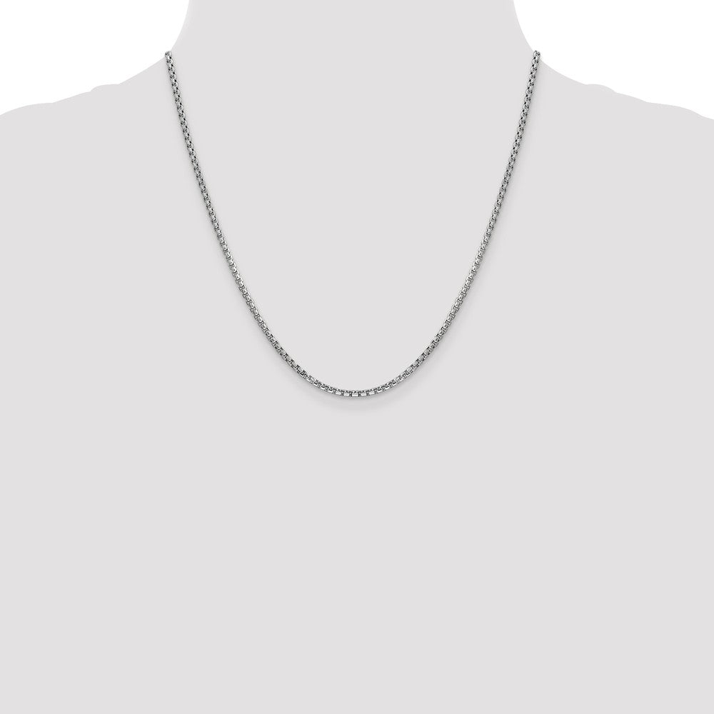 FJC Finejewelers 14k White Gold 2.45mm Hollow Round Box Chain