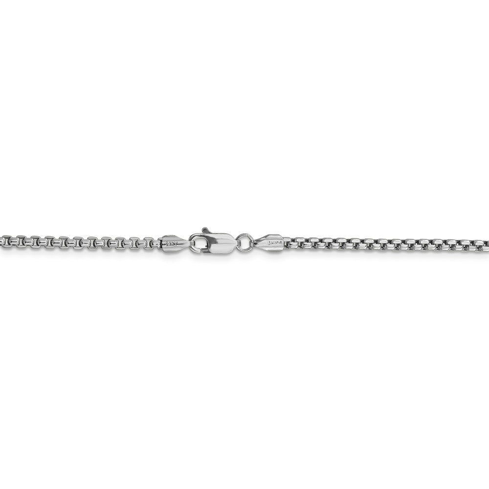 FJC Finejewelers 14k White Gold 2.45mm Hollow Round Box Chain