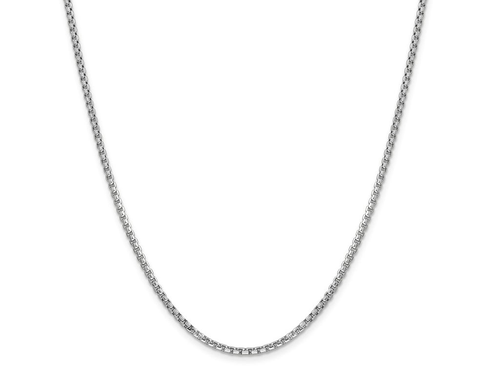 FJC Finejewelers 14k White Gold 2.45mm Hollow Round Box Chain