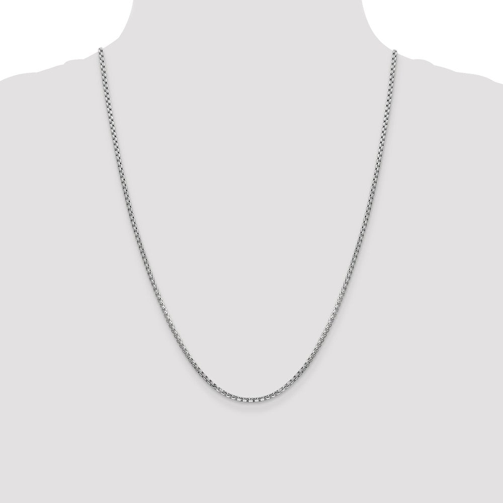 FJC Finejewelers 14k White Gold 2.45mm Hollow Round Box Chain