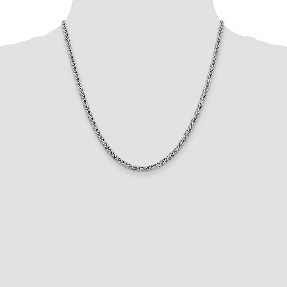 FJC Finejewelers 14k White Gold 4.30mm Semi-solid 3-wire Wheat Chain