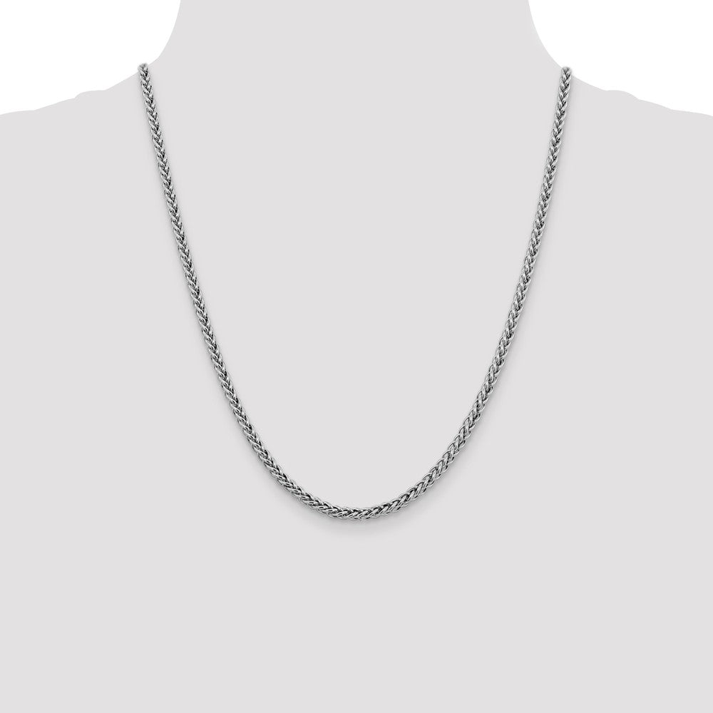FJC Finejewelers 14k White Gold 4.30mm Semi-solid 3-wire Wheat Chain
