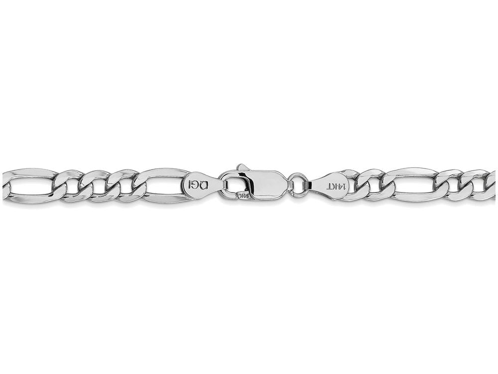 FJC Finejewelers 18 Inch 14k White Gold 5.35mm Semi-solid Figaro Chain Necklace