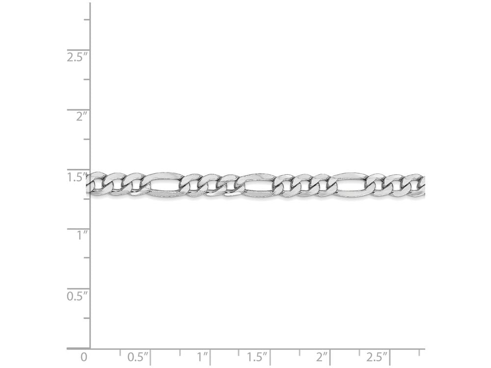 FJC Finejewelers 8 Inch 14k White Gold 5.35mm Semi-solid Figaro Chain Bracelet