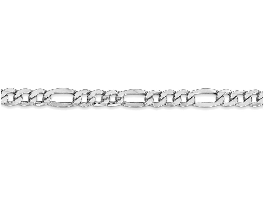 FJC Finejewelers 8 Inch 14k White Gold 5.35mm Semi-solid Figaro Chain Bracelet