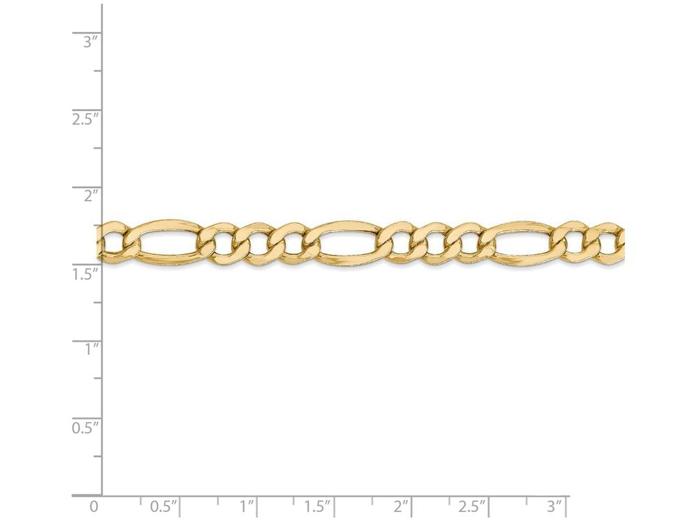 FJC Finejewelers 7 Inch 14k Yellow Gold 7.3mm Semi-solid Figaro Chain Bracelet