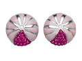 Finejewelers Pink Enamel Sterling Silver Earrings with Pink CZ's