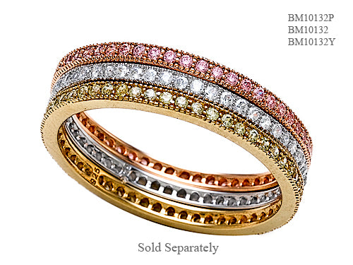 Zoe R Gold Plated Silver Micro Pave Cubic Zirconia Stackable Eternity Band