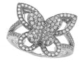 Zoe R 925 Sterling Silver Micro Pave Hand Set Cubic Zirconia (CZ) Butterfly Ring