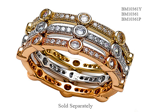 Zoe R Micro Pave Hand Set Cubic Zirconia (CZ) Stackable Eternity Band