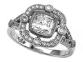 Zoe R 925 Sterling Silver Micro Pave Hand Set Cushion-Cut Cubic Zirconia (CZ) Engagement Ring