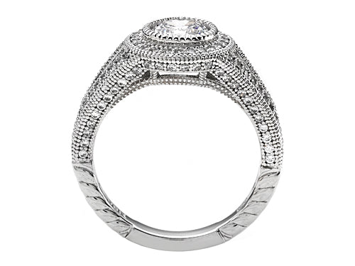 Zoe R 925 Sterling Silver Micro Pave Hand Set Cubic Zirconia (CZ) Engagement Ring